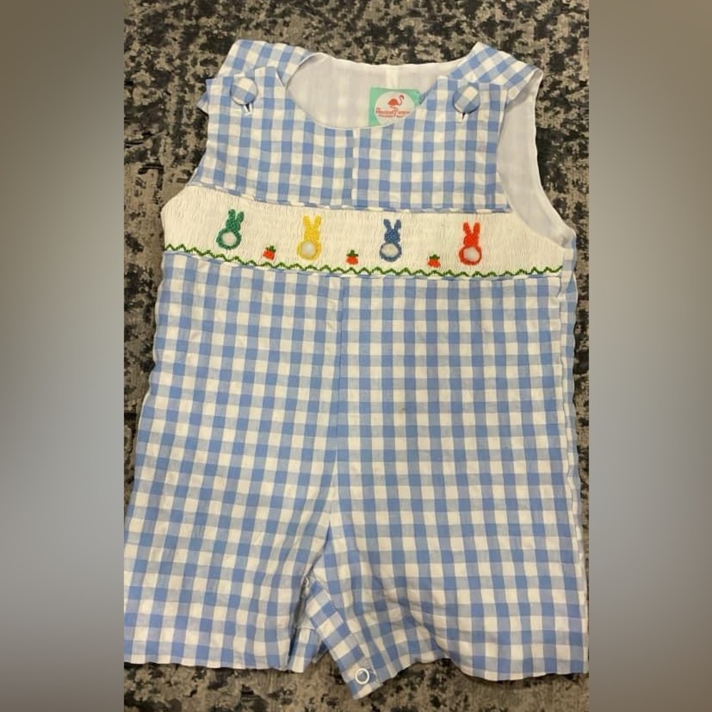 12M Boy Easter Outfit - Smocked Flamingo